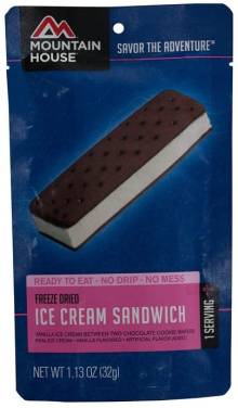 mountain house freeze dried ice cream sandwich | mountain house ice cream sandwich review | mountain house vanilla ice cream sandwich