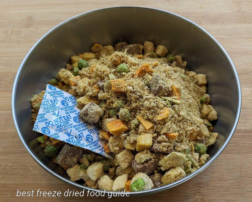 2 servings of Mountain House Beef Stew dry mix in a bowl | mountain house freeze dried beef stew | mountain house beef stew review