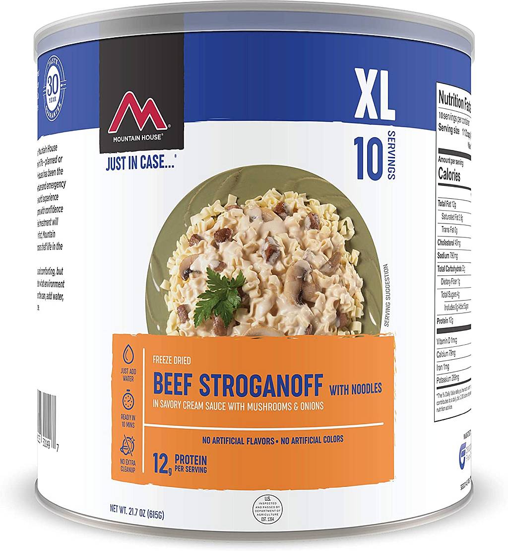 Mountain House Beef Stroganoff in a #10 can | Freeze Dried Survival & Emergency Food | Freeze Dried Backpacking & Camping Food | Mountain House Freeze Dried Food
