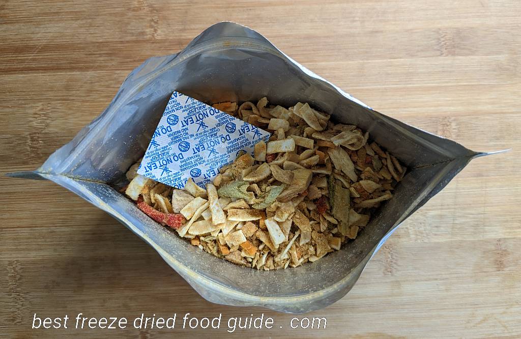 Looking inside the Mountain House Pad Thai freeze dried food pouch | Mountain House Pad Thai Review | Mountain House Pad Thai with Chicken Review | Freeze Dried Survival & Emergency Food | Freeze Dried Backpacking & Camping Food | Mountain House freeze dried meals | Mountain House freeze dried food