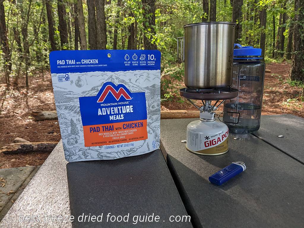 boiling water for a Mountain House freeze dried meal | Mountain House Pad Thai Review | Mountain House Pad Thai with Chicken Review | Freeze Dried Survival & Emergency Food | Freeze Dried Backpacking & Camping Food | Mountain House freeze dried meals | Mountain House freeze dried food