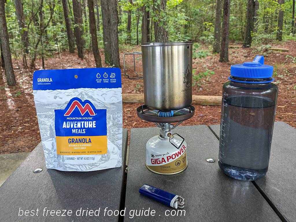boiling water for our Mountain House Granola breakfast | Mountain House Granola with Milk and Blueberries Review | Mountain House Granola Review | Freeze Dried Survival & Emergency Food | Freeze Dried Backpacking & Camping Food | Mountain House freeze dried meals | Mountain House freeze dried food